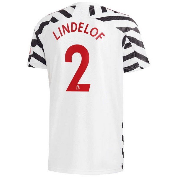 Camiseta Manchester United NO.2 Lindelof Replica Tercera Ropa 2020/21 Blanco